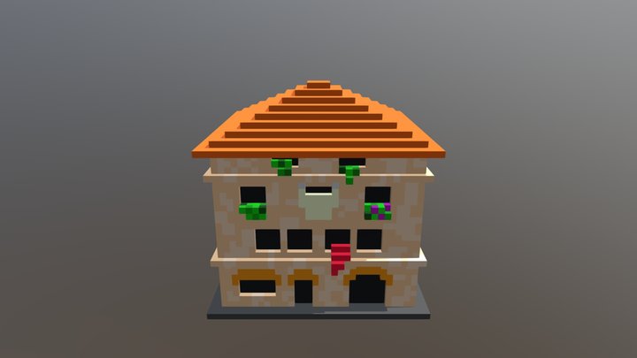 Voxel Roman House 3D Model