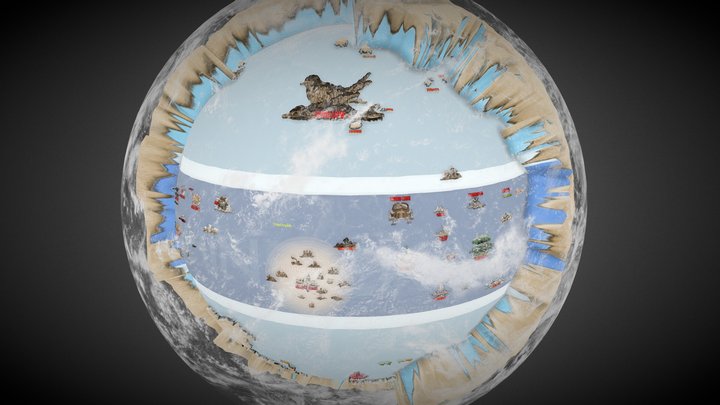 Géographique One Piece Carte et Nuage 3D 3D Model