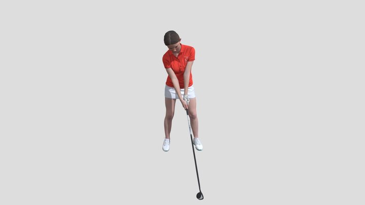 Young Golfer Girl 3D Model