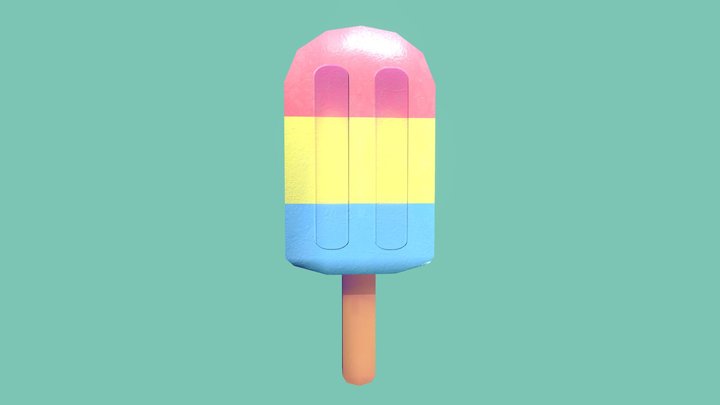 Low Poly Popsicle 3D Model