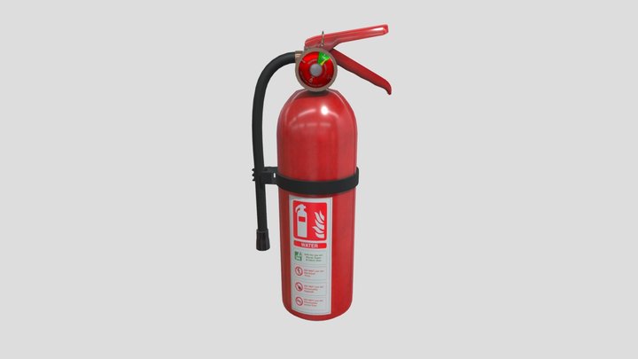 WATER  FIRE EXTINGUISHER LOW POLY