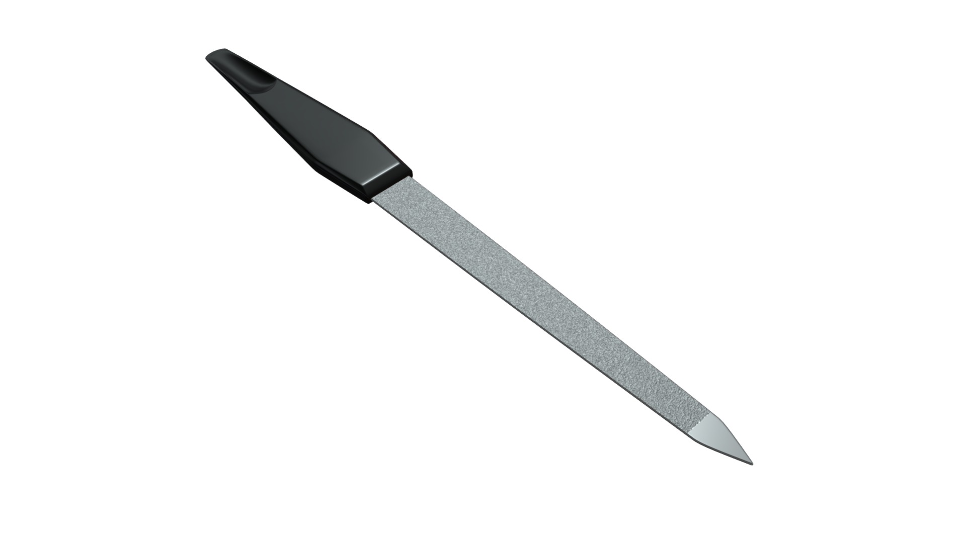 3D model Nail file - This is a 3D model of the Nail file. The 3D model is about a silver knife with a black handle.