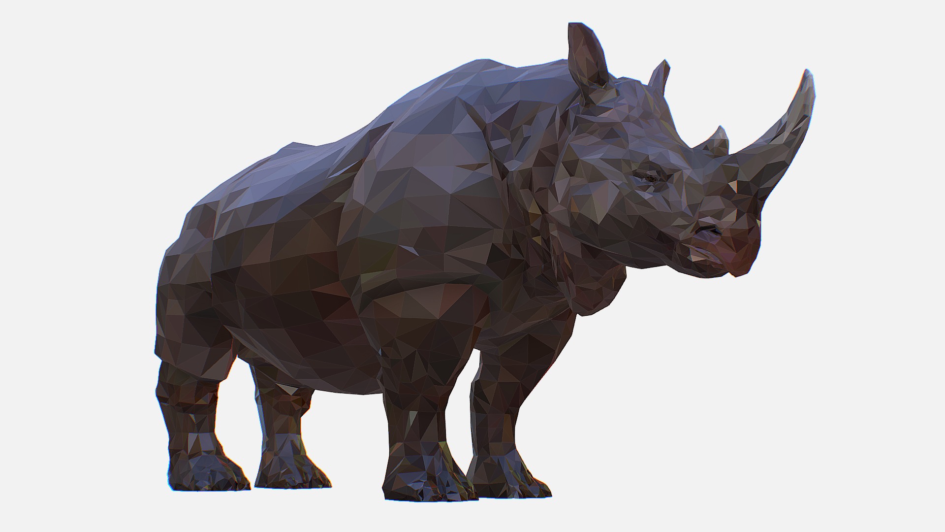 3D model Lowpolygon Art African Animal Rhino - This is a 3D model of the Lowpolygon Art African Animal Rhino. The 3D model is about a tiger with a white background.