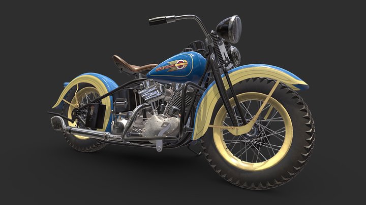 1936 Harley-Davidson Knucklehead 3D Model