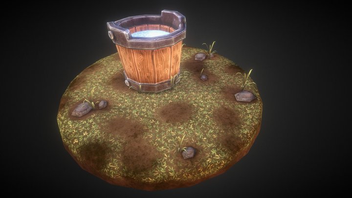 Stylized Bucket Scene 3D Model