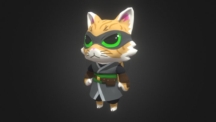 Cat Ninja Player Model 3D Model