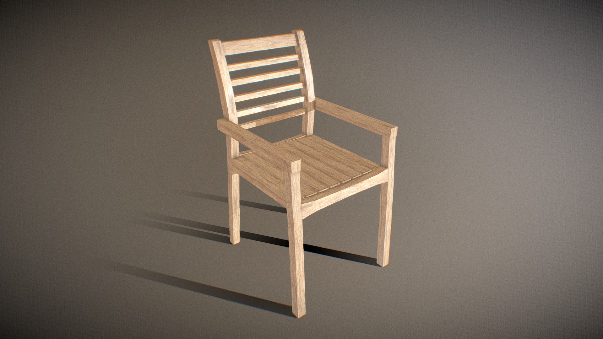 3D model Chair 07 - This is a 3D model of the Chair 07. The 3D model is about a wooden chair on a white background.