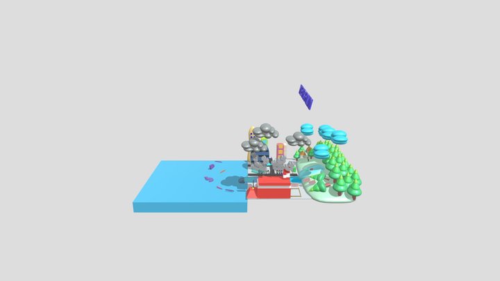 Three Types Of Pollution 3D Model