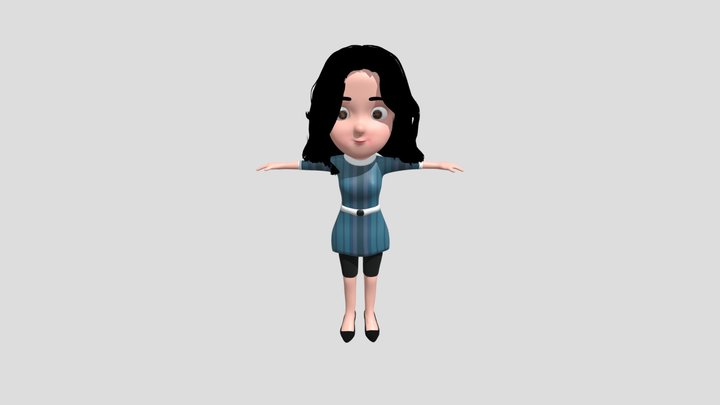 cartoon girl 3D Model