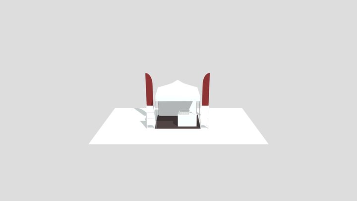Gazebo with feather banners 3D Model