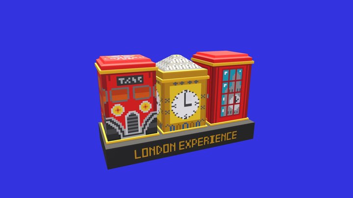 English Giftshop TeaBox [Lowpolly - Pixel] 3D Model