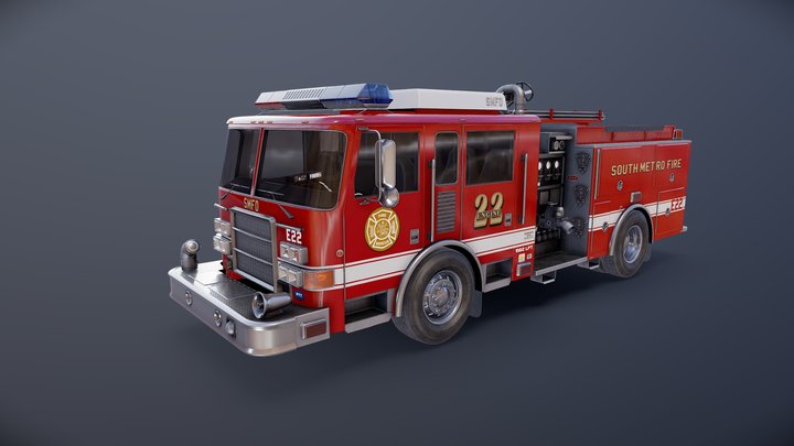 Seagrave marauder pump fire engine 3D Model