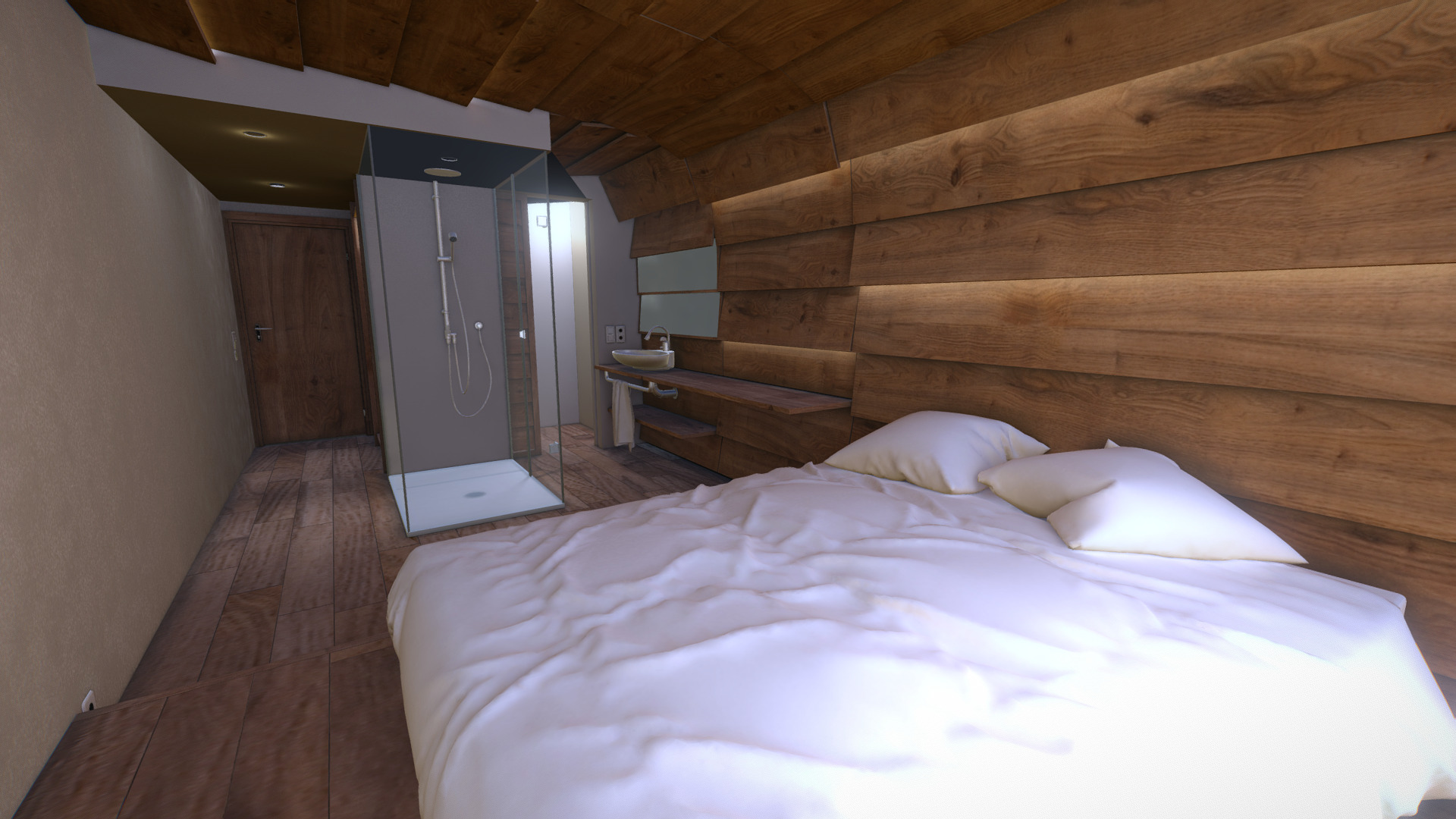3D model Thermes Val - This is a 3D model of the Thermes Val. The 3D model is about a bed in a room.