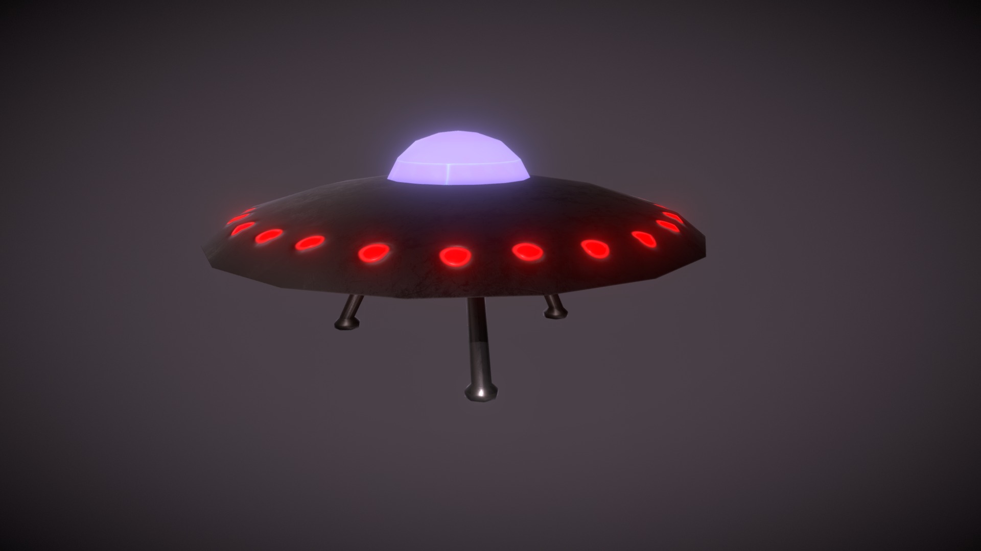 3D model Game Ready UFO Toy Low Poly - This is a 3D model of the Game Ready UFO Toy Low Poly. The 3D model is about a close up of a red and white gas tank.