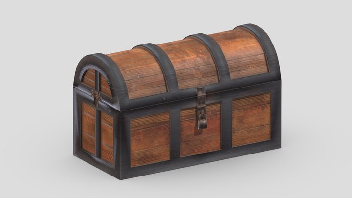 Treasure Chest Box 07 Low Poly PBR Realistic 3D Model