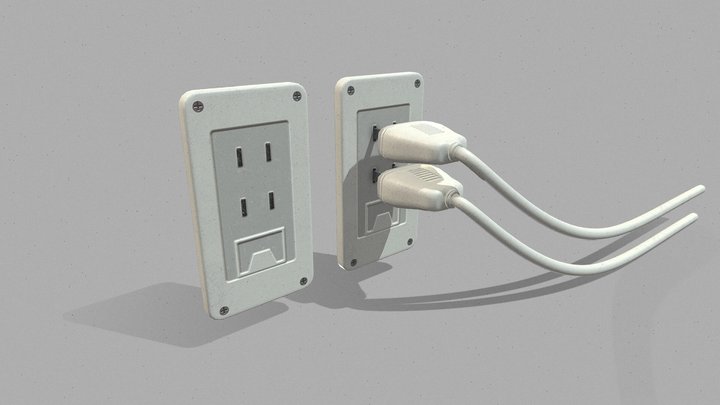 Japanese plug socket 3D Model