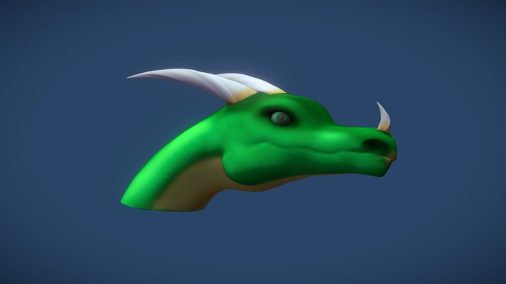Green Dragon Bust 3D Model