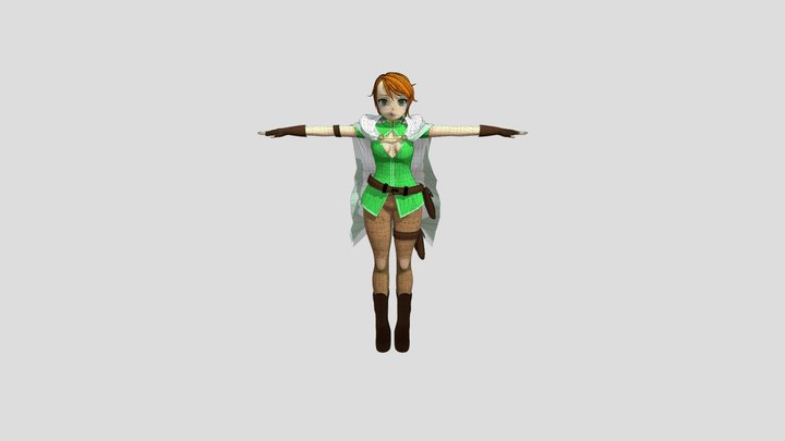 Forest Scout Girl 3D Model
