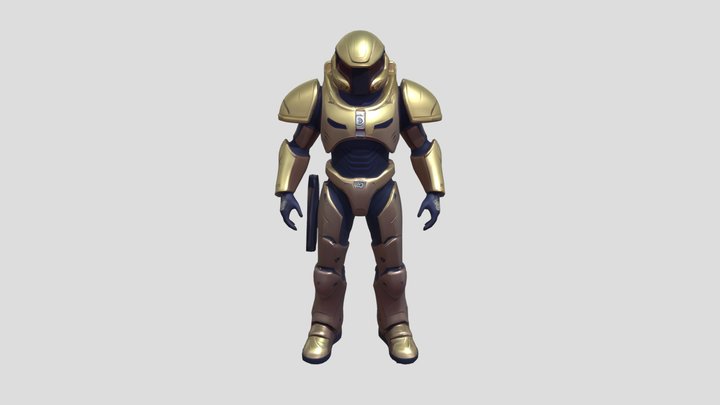 armored sci-fi soldier 3D Model