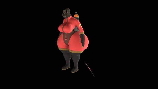 Busty tf2 female pyro 3D Model