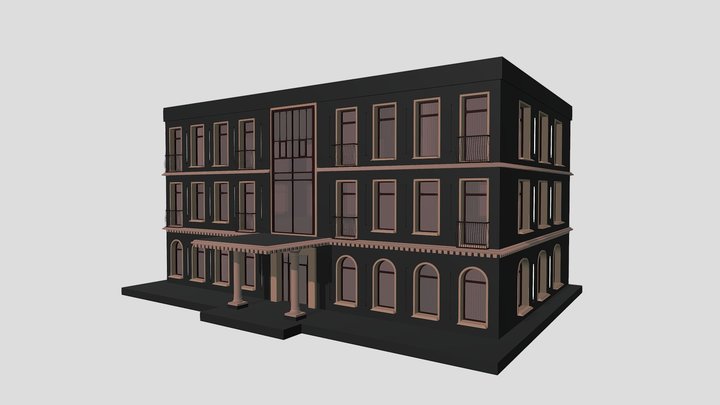 The facade of a hotel or office 3D Model