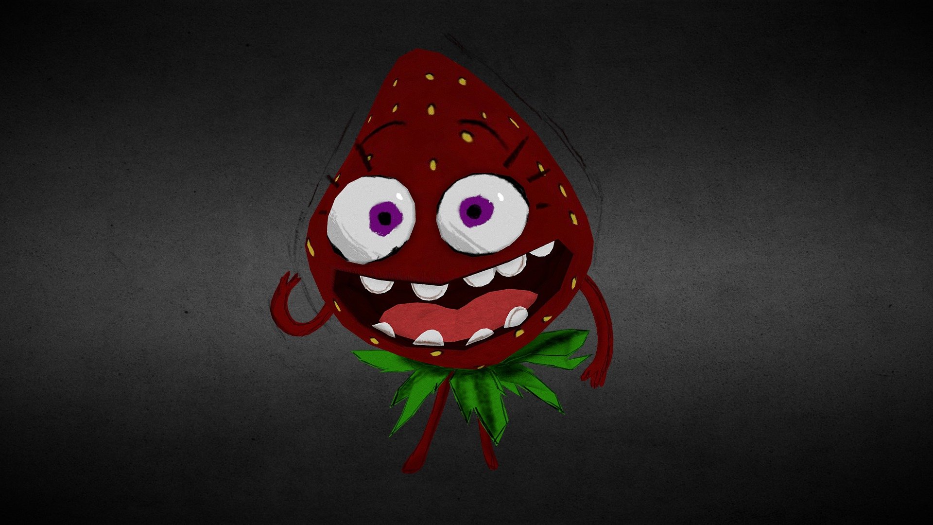 strawberry hand painted