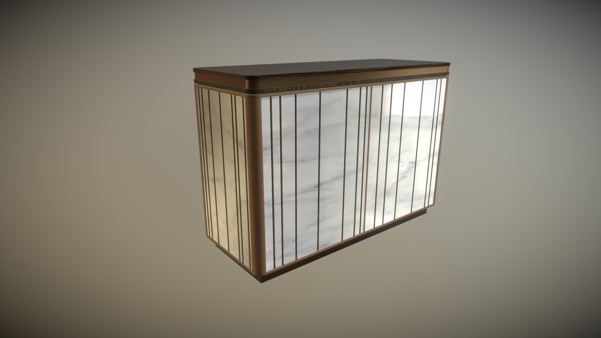 3D model Bar Cart 01 - This is a 3D model of the Bar Cart 01. The 3D model is about a window with blinds.