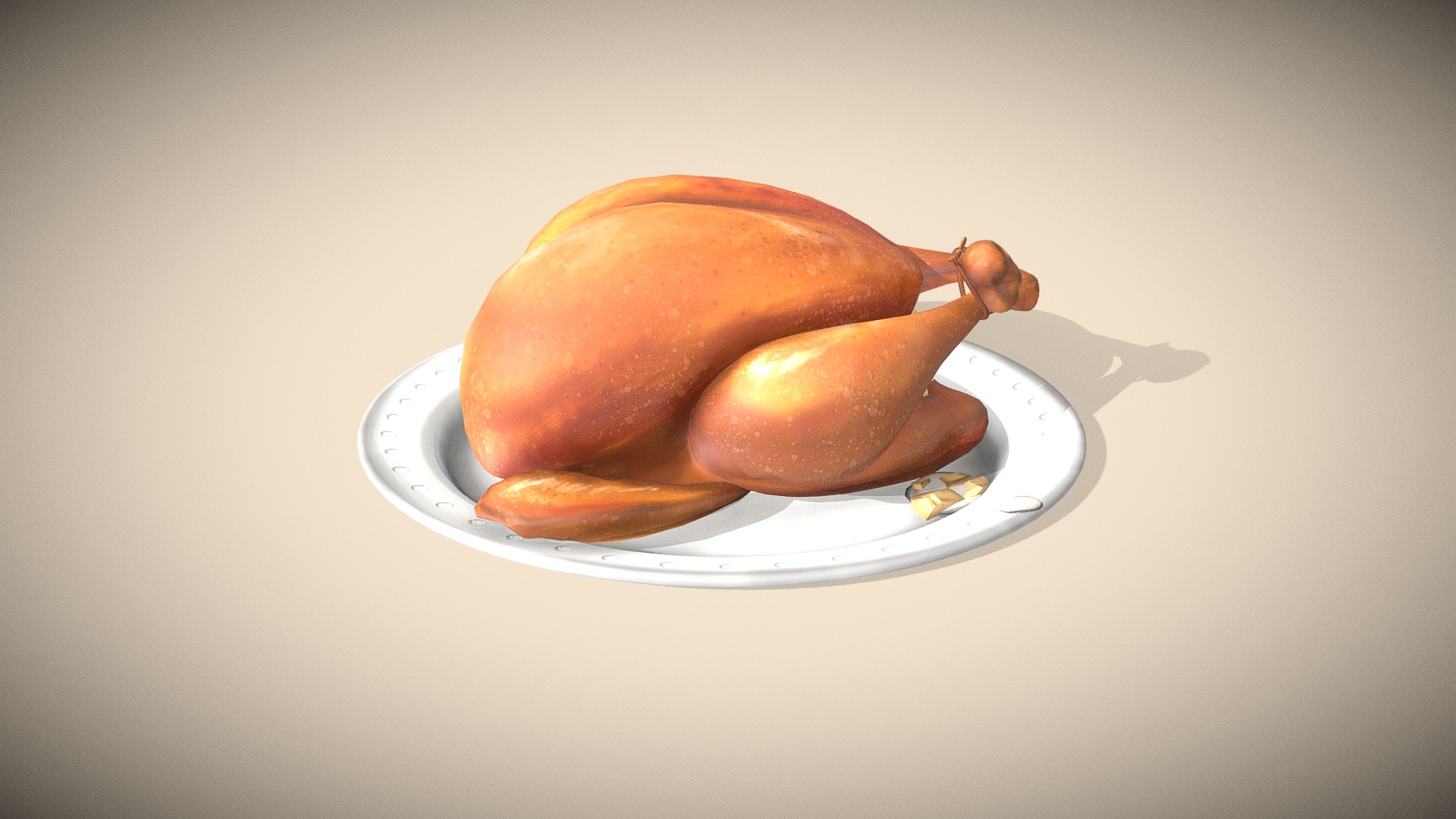 3D model Turkey - This is a 3D model of the Turkey. The 3D model is about a round orange object on a white plate.