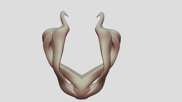 Abstract Elephant Necklace 3D Model