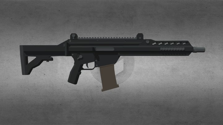 FX-05 fusil de asalto mexicano LOW POLY 3D Model