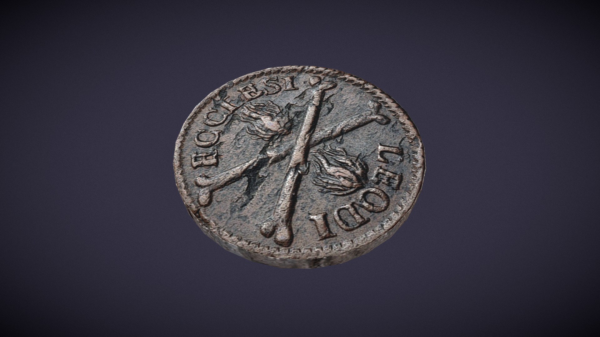 3D model Medieval Coin - This is a 3D model of the Medieval Coin. The 3D model is about a coin with a design on it.