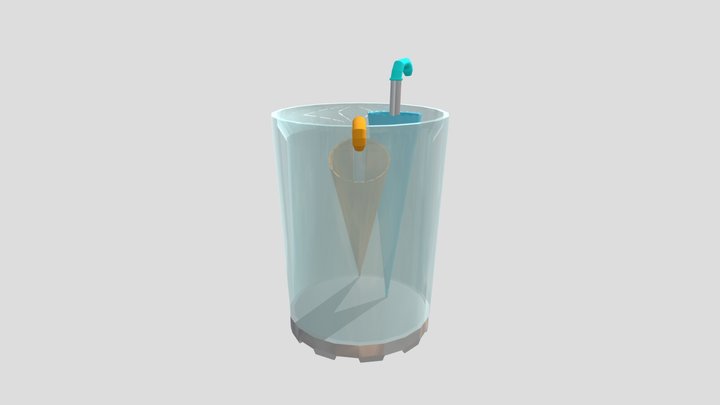 Umbrellas holder with umbrellas 3D Model