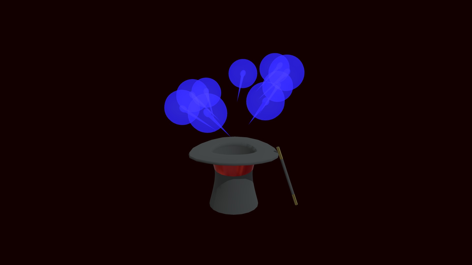 3D model Magic top hat - This is a 3D model of the Magic top hat. The 3D model is about a light bulb with blue lights.