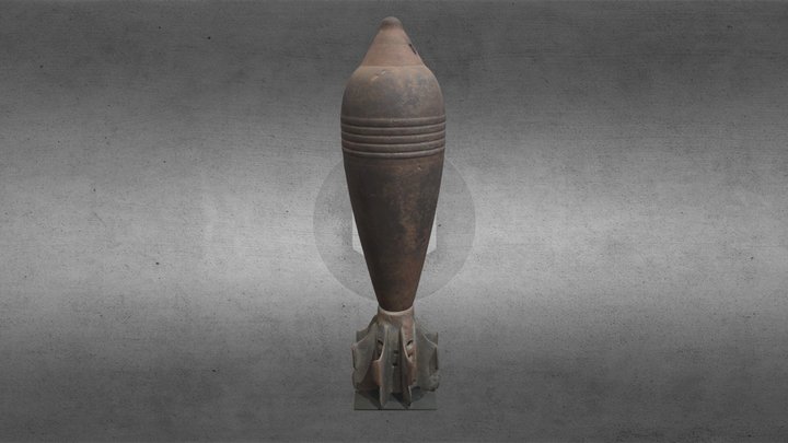 Proyectil de Mortero 81 mm usado en Malvinas 3D Model