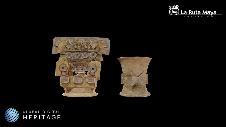 Incense Burner/Warrior with Butterfly Headdress