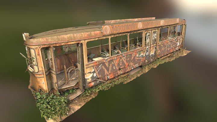 Broken old streetcar [FREE] 3D Model