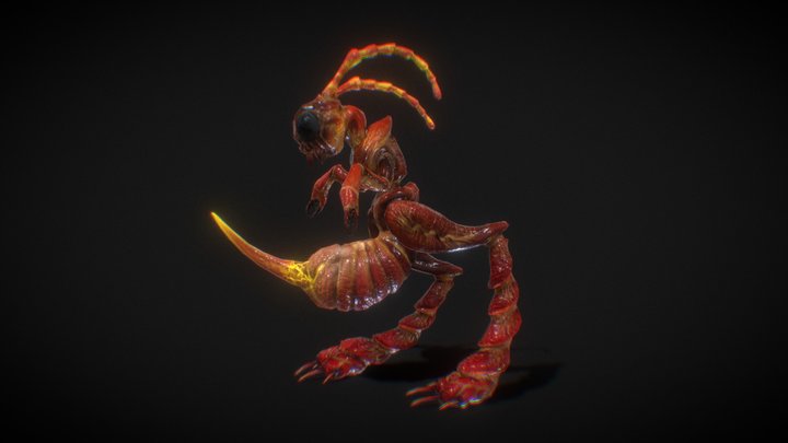Lance Ant, Animated Retro-Inspired Game Enemy 3D Model