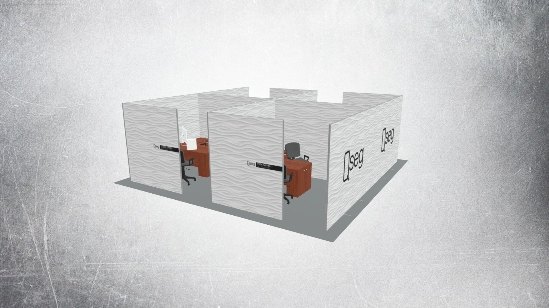 QSEG Office Partition - Quad - Full Print