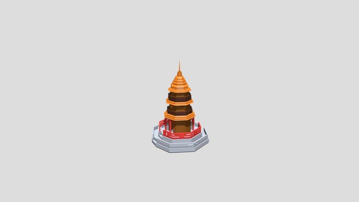 Stylized model of Chinese architecture 3D Model