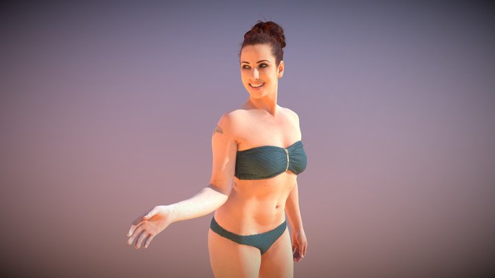 Beach Woman Bikini Standing Yearn Couple 3D Model