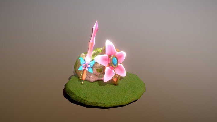 Fairy Sword and Shield 3D Model