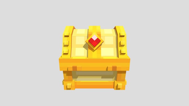 Golden Chest 3D Model