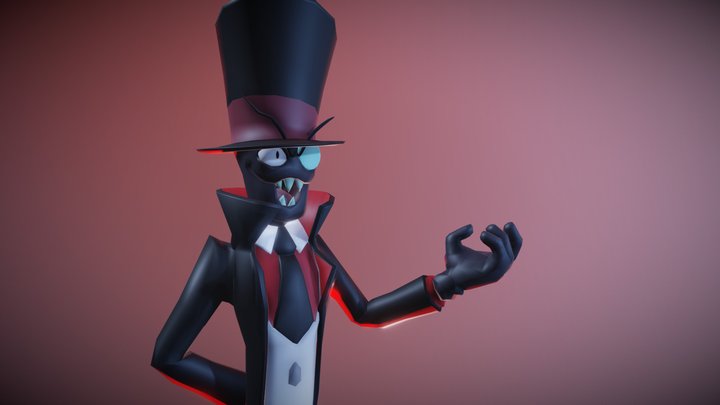 Black Hat Character Model Villainous 3D Model