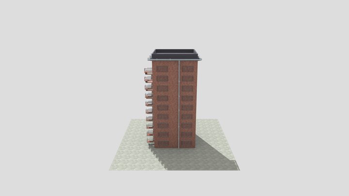 NYC apartment with fire escape 3D Model