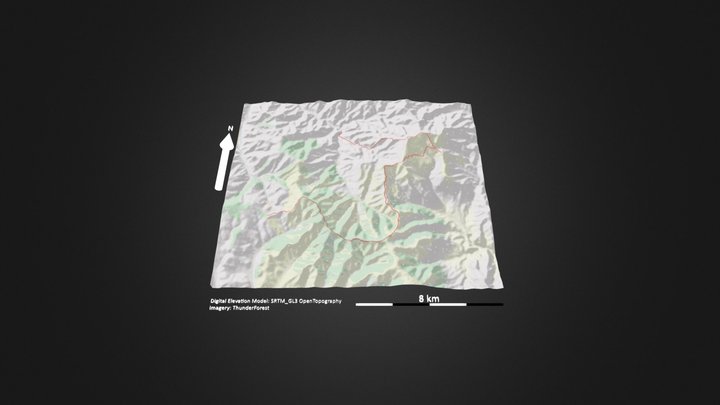东甸子梁茶山_等高地图 – Modelo 3D gratuito STL