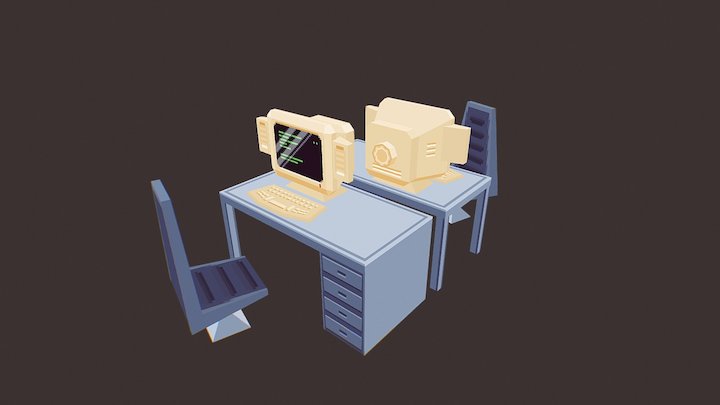 Office Desktop 3D Model
