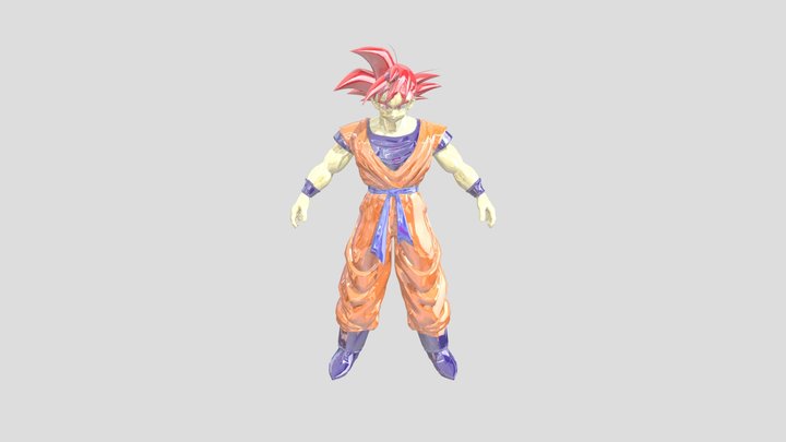 Goku SSJ God 3D Model