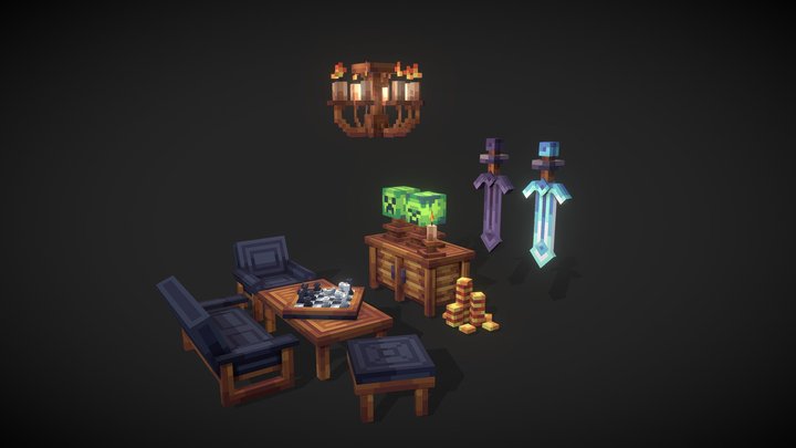 [ COMMISSION ] Furniture : Livingroom 3D Model