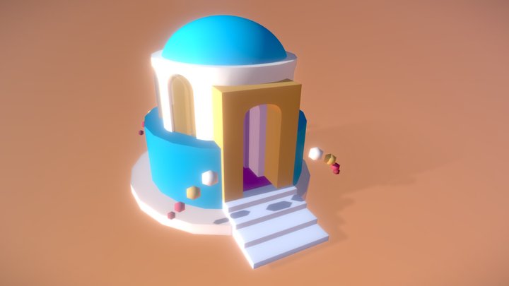 Temple OBJ 3D Model
