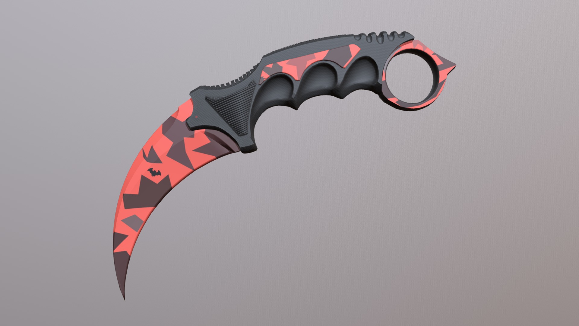 Karambit | Red Camo - 3D model by Fran (@FranLoL2000) [c17660f] - Sketchfab